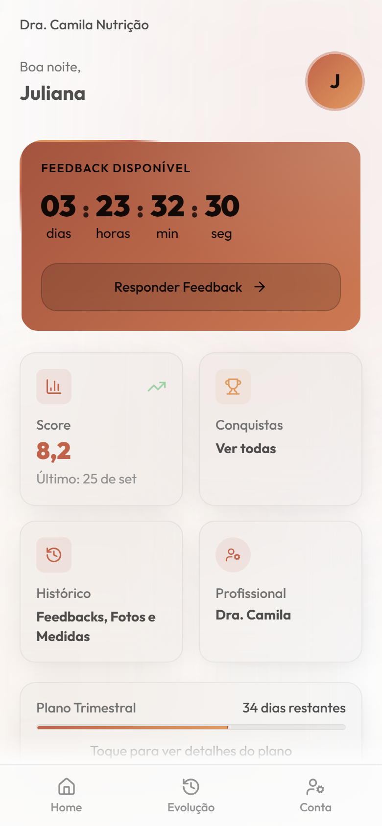 App do Cliente, estilo Vitality
